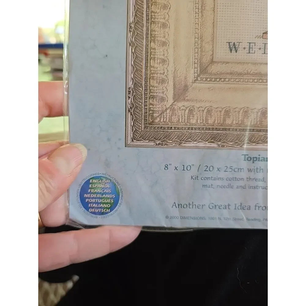 Dimensions Matted Accents Counted Cross Stitch Kit 6851 Topiary Welcome Sealed